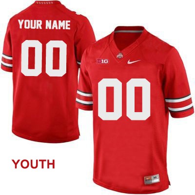 Youth NCAA Ohio State Buckeyes Custom #00 College Stitched Authentic Nike Red Football Jersey MZ20L18CL